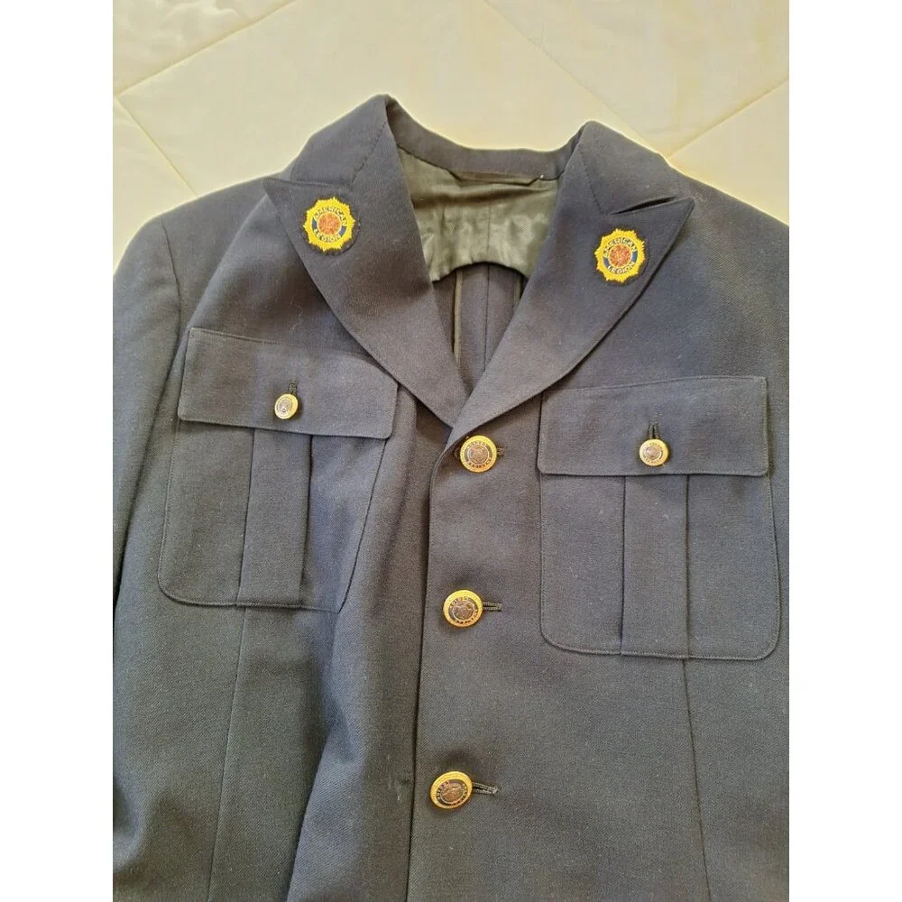 Vintage Wisconsin American Legion Uniform Jacket Patches Buttons Navy Blue - Picture 3 of 10